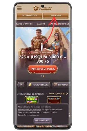 Aperçu de la page d’affiliation Vicibet Casino